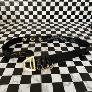 Christian Audigier Women’s Black Leather Belt Size M